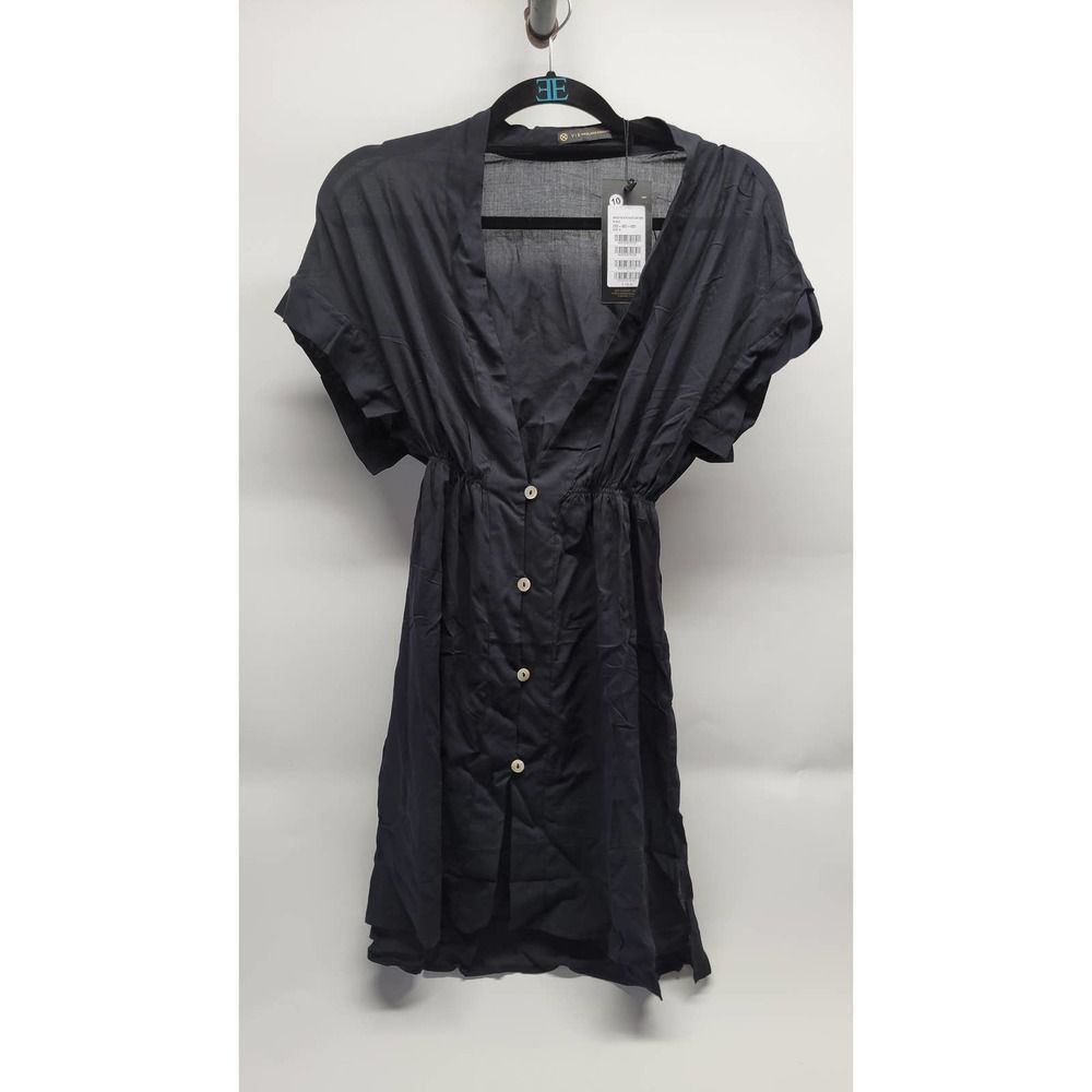 VIX SOLID FUJI PLEATS CAFTAN BLACK